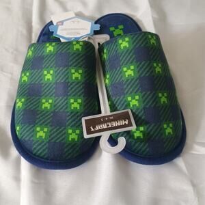 Minecraft Creeper Slippers Navy Blue